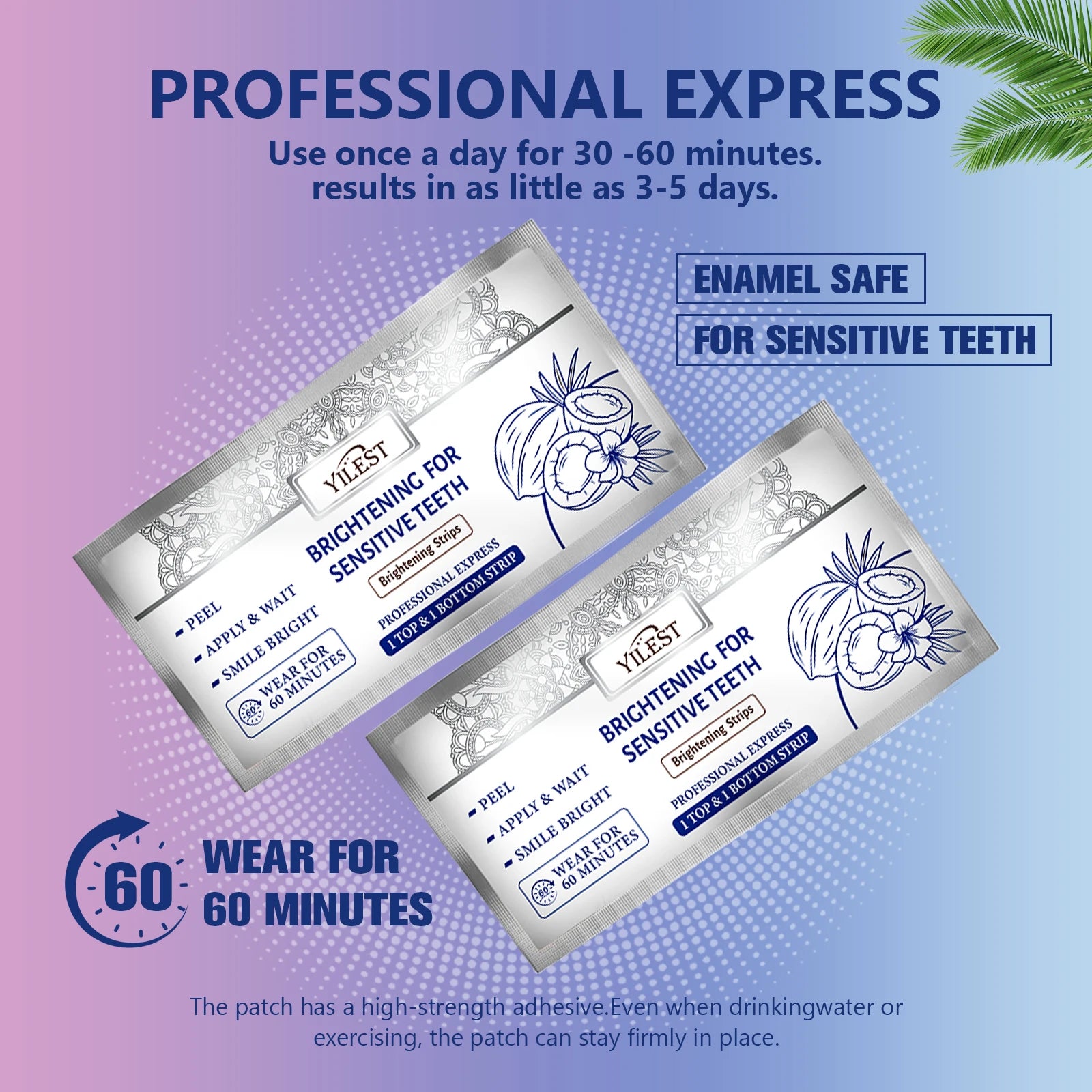 Teeth Whitening Strips Improve Dental Yellowing Mint Oral Hygiene Cleaning Gel Teeth Bright Stain for Lasting Bright Smile 14PCS